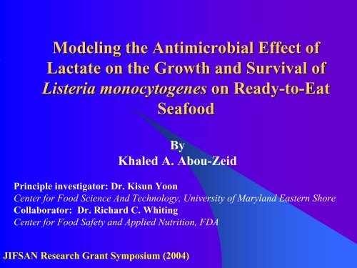 Predictive Modeling for Listeria monocytogenes as a ... - jifsan