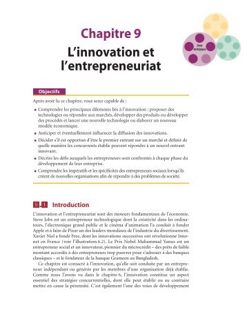 Chapitre 9 L'innovation et l'entrepreneuriat - Pearson
