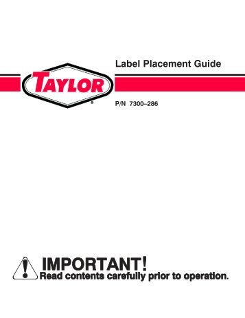 TMW-128 Decal Placement Guide - Taylor Machine Works