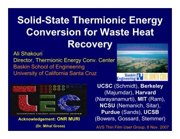 Solid-State Thermionic Energy Conversion for Waste Heat Recovery