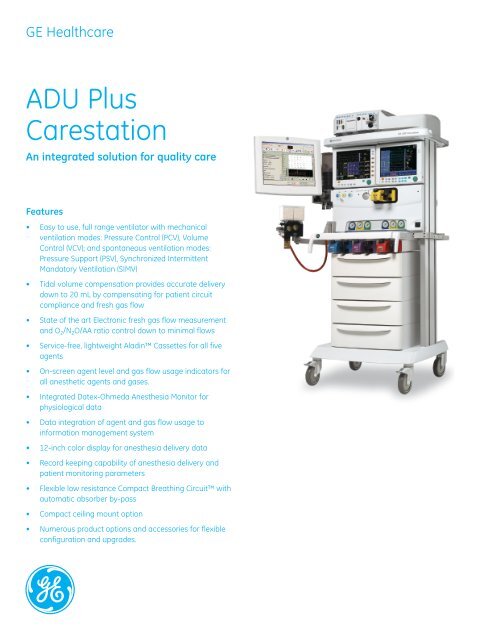 Adu Plus Carestation Ge Healthcare Adu Plus Carestation Ge Healthcare