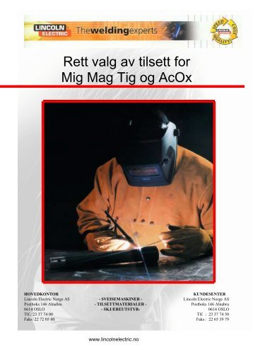 Rett valg av tilsett for Mig Mag Tig og OxAc.pdf - Sveiseeksperten