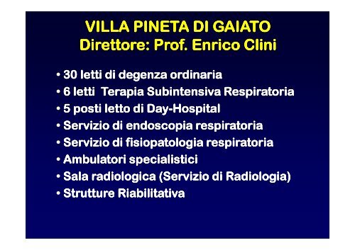 Introduzione al corso - Clinica malattie apparato respiratorio