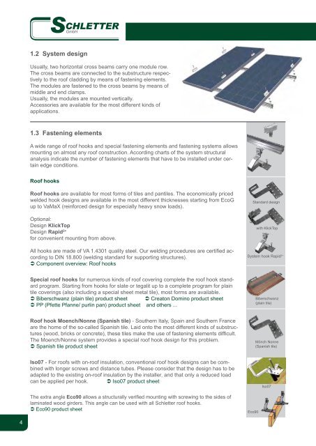 Professional solar mounting systems Roof and facade