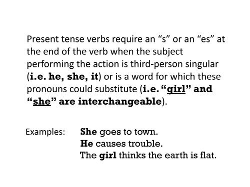 Workshop 2 : Subject/Verb Agreement