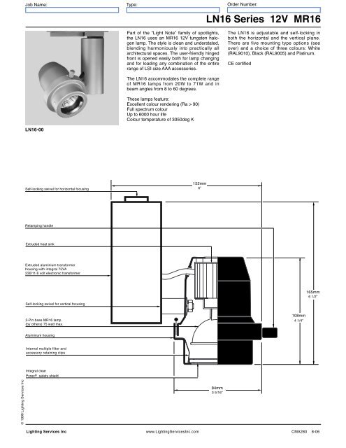 LN16 Series 12V MR16 - Lighting Services Inc