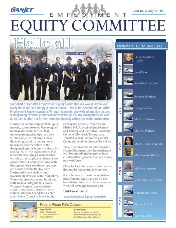 CanJet's Employment Equity Newsletter Issue 2 English - IMP Group