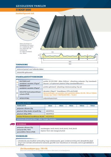 GEISOLEERDE PANELEN JI ROOF 1000 - Schwedenbleche.de