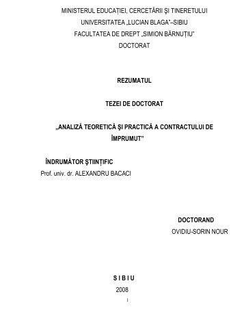 ministerul educaţiei, cercetării şi tineretului ... - Doctorate ULBS