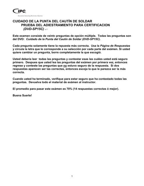 DVD-SP15C) v.1 - IPC Training Home Page