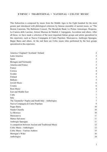 1 This Subsection is composed by music from the Middle Ages to the ...