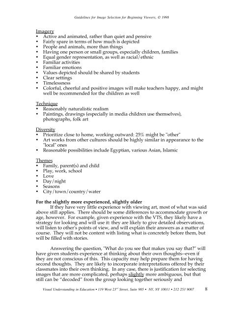 Guidelines for Image Selection for Beginning Viewers - eStaffRoom