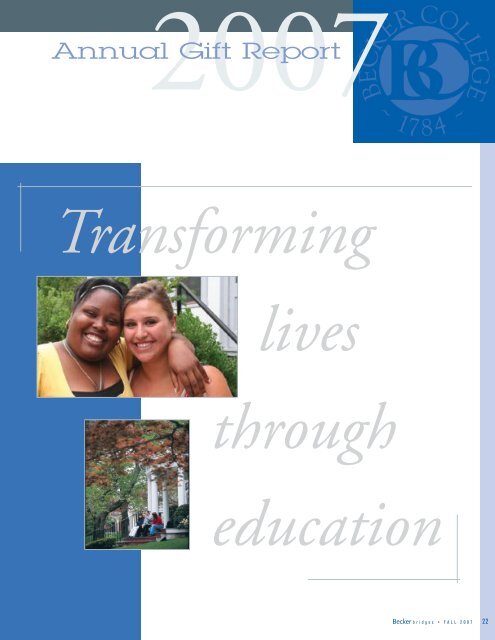 Fall 2007 - Becker College