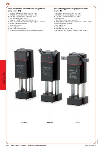 Pinza pneumatica autocentrante integrata con slitta (serie ZX) Self ...