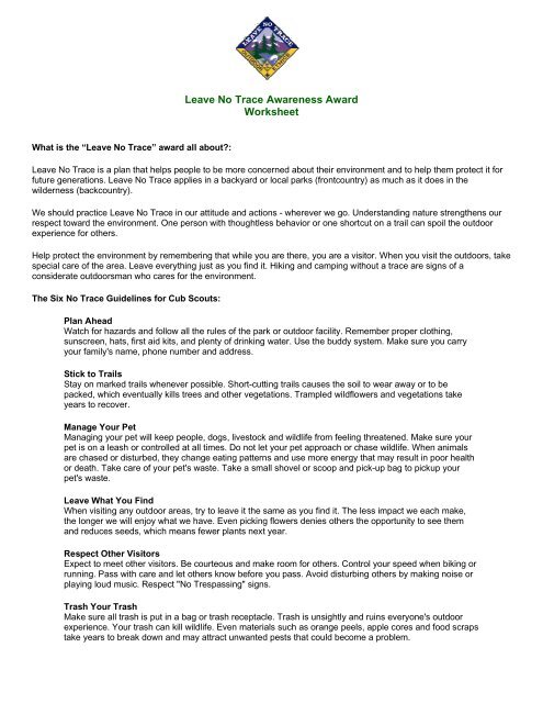 Go away No Hint Expertise Award Worksheet photo relating to Leave No Trace Printable identified as Go away No Hint Knowledge Award Worksheet