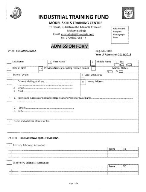 federal republic of nigeria industrial training fund - ITF Nigeria