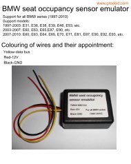 BMW seat occupancy sensor emulator - GreeBid