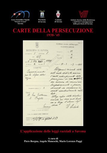 carte della persecuzione - 'Istituto Storico della Resistenza e dell'EtÃ  ...