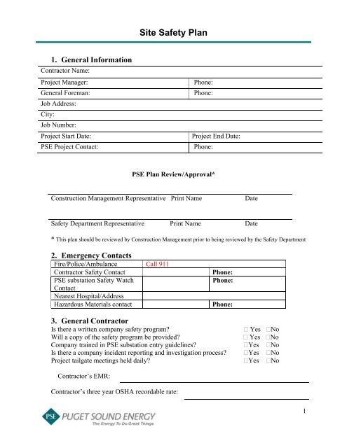 Site Safety Plan - WPC