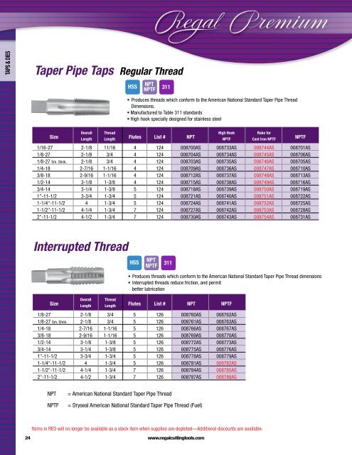 Regal Cutting Tools Catalog.pdf - JW Donchin CO.