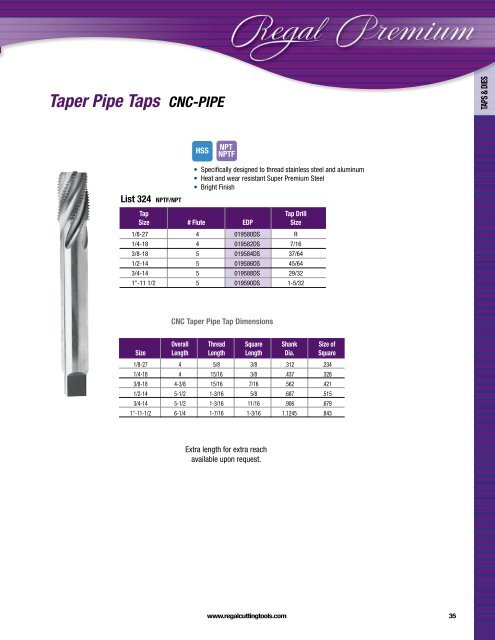 Regal Cutting Tools Catalog.pdf - JW Donchin CO.