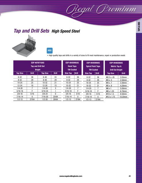 Regal Cutting Tools Catalog.pdf - JW Donchin CO.