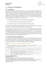 PANACEA tutorial WP 3 Common Interface Documentation