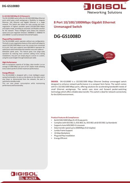 DG-GS1008D - Digisol.com