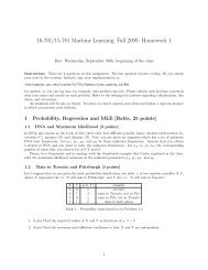 10-701/15-781 Machine Learning, Fall 2009: Homework 1