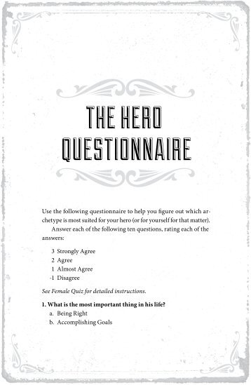 The hero QuesTionnaire