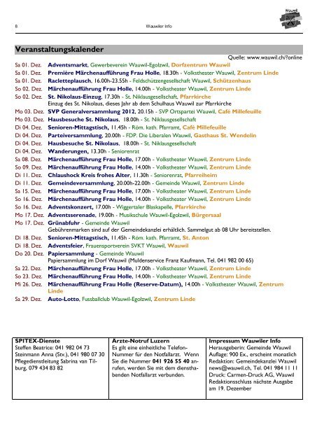 Wauwiler Info Dezember 2012 (0,4 MB) - Gemeinde Wauwil