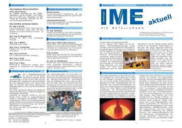 Ausgabe 14 - beim IME!