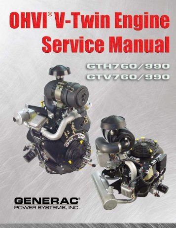 OHVI V-Twin Engine Service Manual for Model - Generac Parts