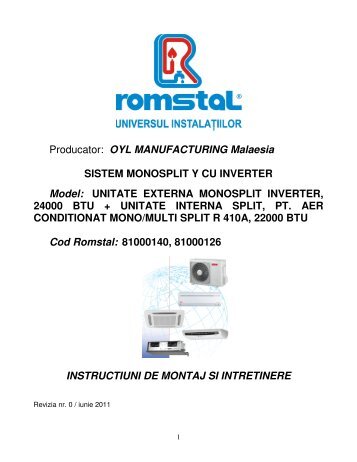 Manual tehnic - Romstal