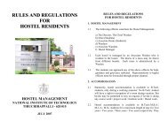 rules and regulations for hostel residents - National Institute of ...