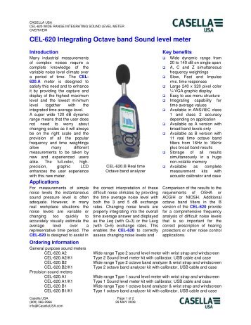 CEL-620 Integrating Octave band Sound level meter - Comaudi