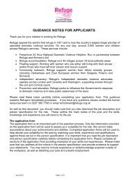 Guidance Notes for Applicants - Refuge