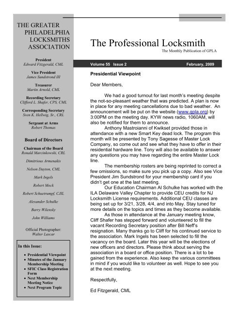 The Professional Locksmith - Greater Philadelphia Locksmiths ...