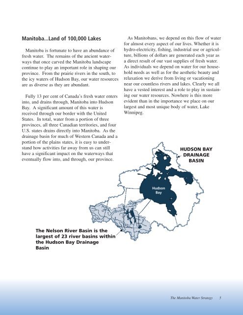 The Manitoba Water Strategy - Government of Manitoba