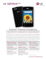 LG Optimus Select Data Sheet - Cellcom