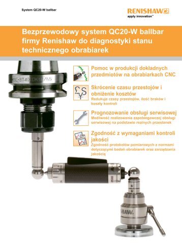 Bezprzewodowy system QC20-W ballbar firmy Renishaw do ...