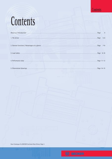 Door Catalogue for BECKER Sectional Door Drives - Becker-Antriebe