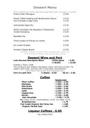 Dessert Menu - Edinburgh Menus