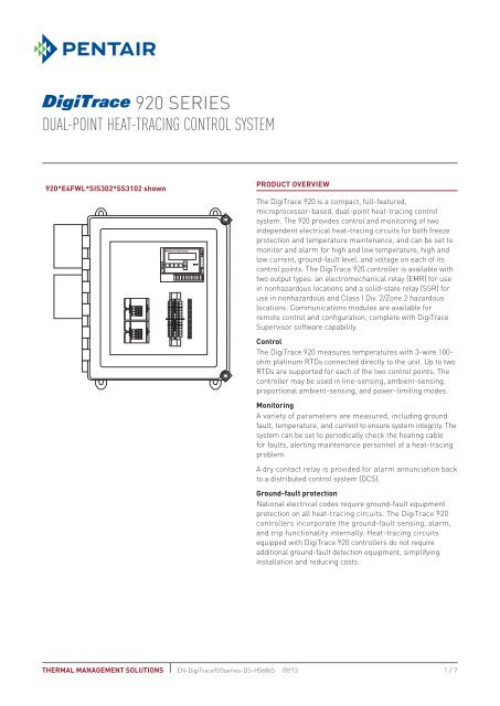 920 SerieS - Pentair Thermal Management