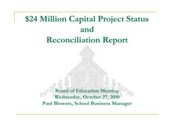 Capital Project Reconciliation Report - East Aurora Union Free School