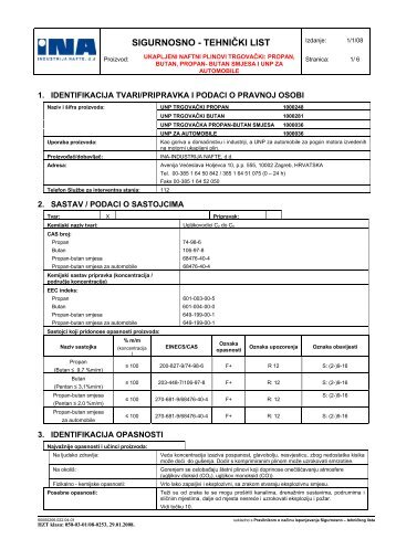 SIGURNOSNO - TEHNIÄKI LIST - Ina