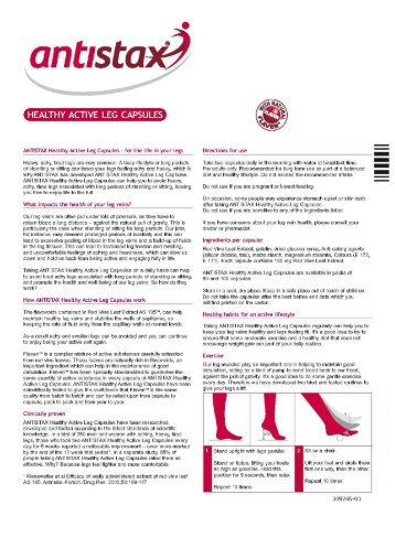 Download Product Leaflet - Antistax® United Kingdom