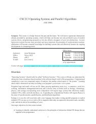CSC213 Operating Systems and Parallel Algorithms - Computer ...
