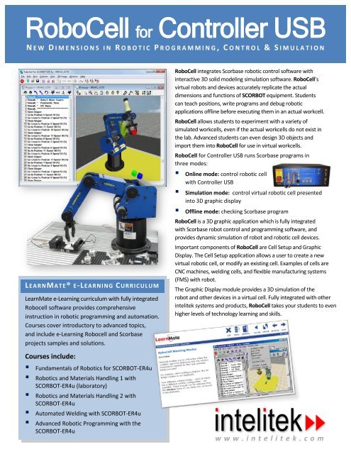 RoboCell Data Sheet - Intelitek