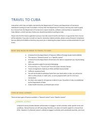 Guidance on Travel to Cuba
